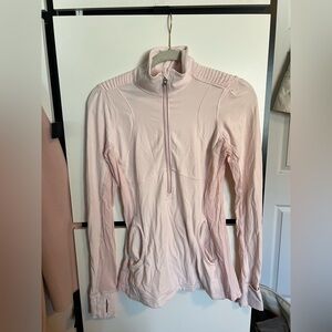 Baby pink lululemon half zip